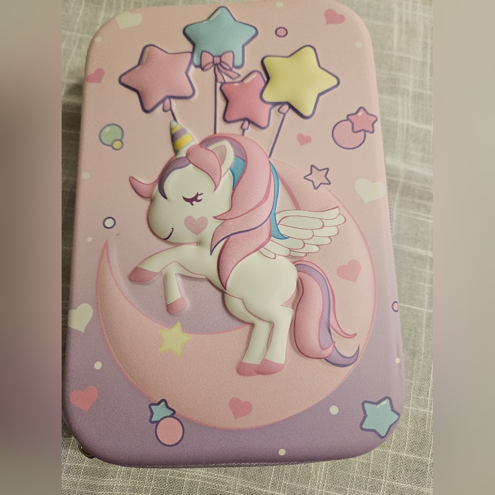 Unicorn Starry Night ArtCase Zip Closure Full Of Markers, Stickers Ect NEW Age3+